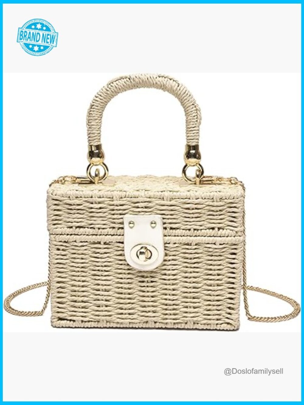 Straw Woven Tote Bag Shoulder Crossbody Summer Beach Vacation Handbag